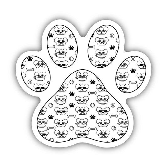 Dog Pattern Paw Print Sticker