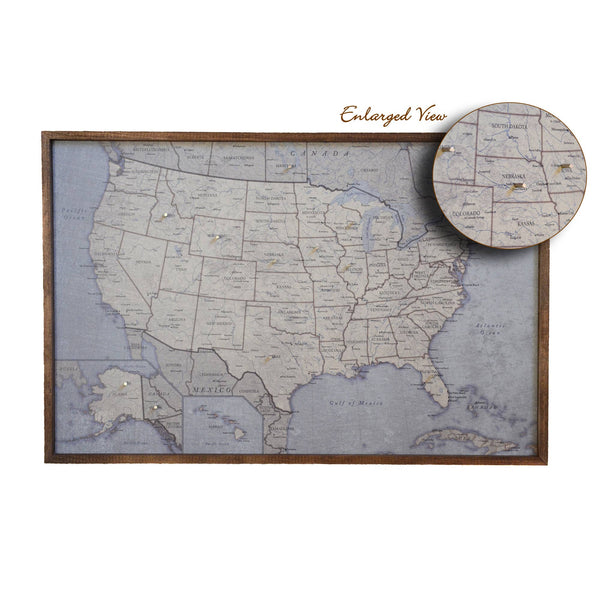 24x16 Antique Tan Magnetic USA Map - SM010