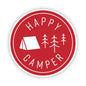 Happy Camper Red Tent Sticker