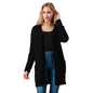 Sm POPCORN EYELASH OPEN FRONT LONG CARDIGAN