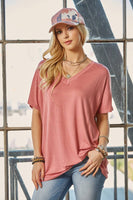 Small CT43725 - Solid comfort v neck top - C