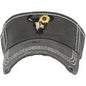 Leopard Steer Skull Visor