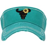 Leopard Steer Skull Visor