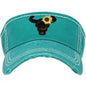 Leopard Steer Skull Visor