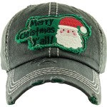 Merry Christmas Y'all! Vintage Distressed Baseball Cap Hat