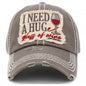 "I Need A Huge Glass of Wine" Vintage Distressed Hat