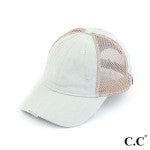 Light Sage C.C BT-3906 Solid Cotton Baseball Pony Cap