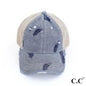 C.C BT-3921 Leaf Motif Jacquard Denim Baseball Pony Cap