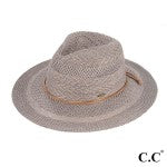 Grey C.C KP-015 Multi Pattern Panama Hat With Suede String Band