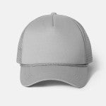 Grey Trucker Style Baseball Cap With Mesh Back