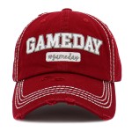 Crimson Vintage Distressed GAMEDAY Patch Baseball Cap