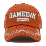 Orange Vintage Distressed GAMEDAY Patch Baseball Cap