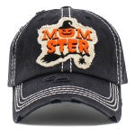Black Momster Patch Baseball Cap Hat