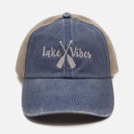 Lake Vibes Denim Embroidered Mesh Back Baseball Cap