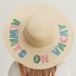 Straw Sun Hat With Sequin 'Always On Vacay'