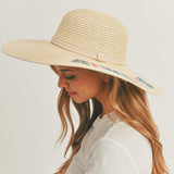 Straw Sun Hat With Sequin 'Always On Vacay'