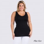 Women's Plus Size Seamless Reversible V-Neck Tank Top