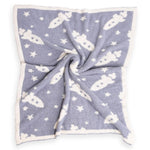 Super Soft Rocket Ship Print Comfy Luxe Knit Baby Blanket
