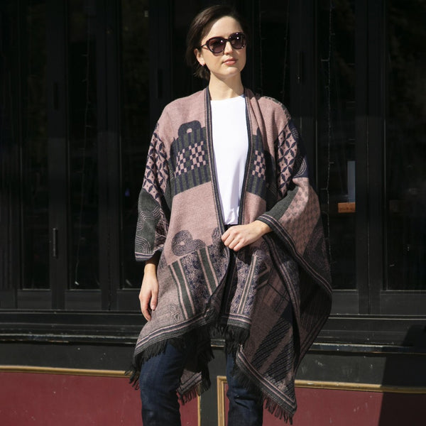 Knit Kimono Featuring Multi Pattern Details