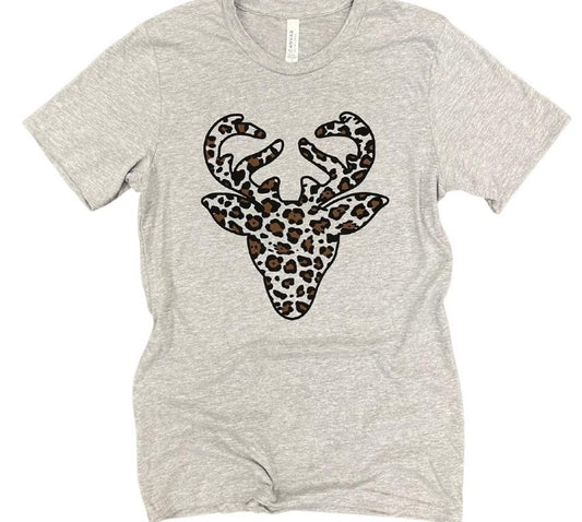 Leopard Reindeer Graphic T-Shirt