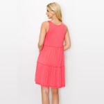 Coral Bohemian Bella Sleeveless Layered Dress