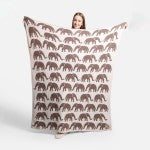Super Soft Elephant Print Comfy Luxe Knit Blanket
