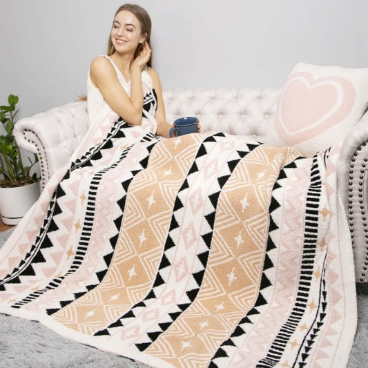 Super Soft Boho Tribal Knit ComfyLuxe Blanket