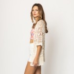 Do Everything In Love Crocheted Lace Cardigan With Sleeves
