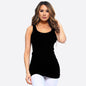 Women's Solid Color Seamless Tank Top. black