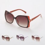 Boutique Butterfly Sunglasses with Gold Tone Hinge Decors