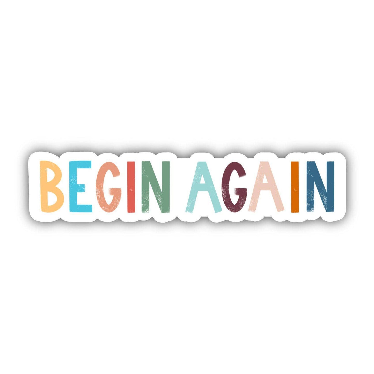 Begin Again Positivity Lettering Sticker