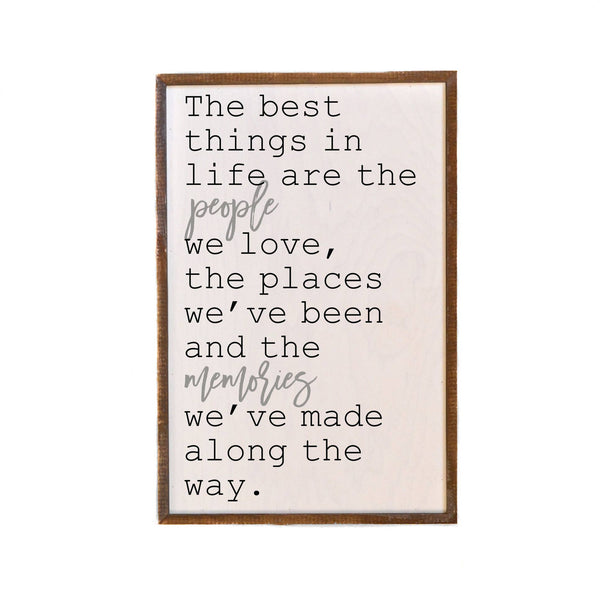 12 X 18 The Best Things In Life Wooden Wall Hanging