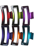 Extra Wide Block Metallic Ombre Shaded Y2K Fashion Hair Claw