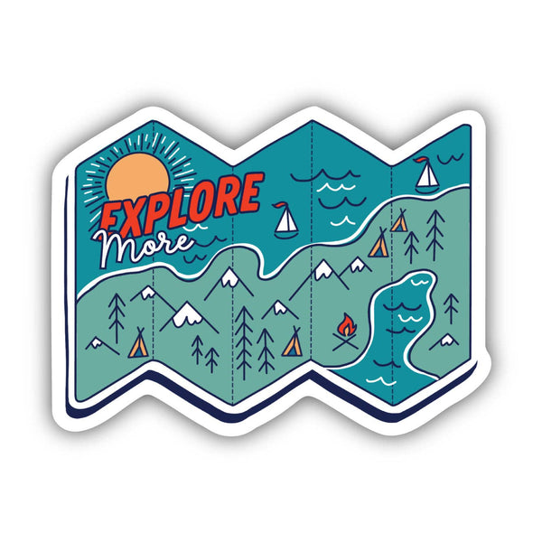 Explore More Map Travel Sticker