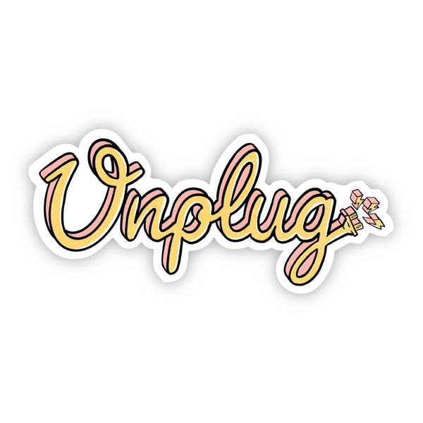 Unplug Lettering Sticker