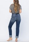 Judy Blue Long Length High Waist Double Cuff Boyfriend Denim Jeans