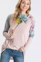 Med Alison Floral Colorblock Knit Top