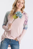Med Alison Floral Colorblock Knit Top