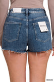 Zenana Cutoff Denim Jeans Shorts with front folden hem