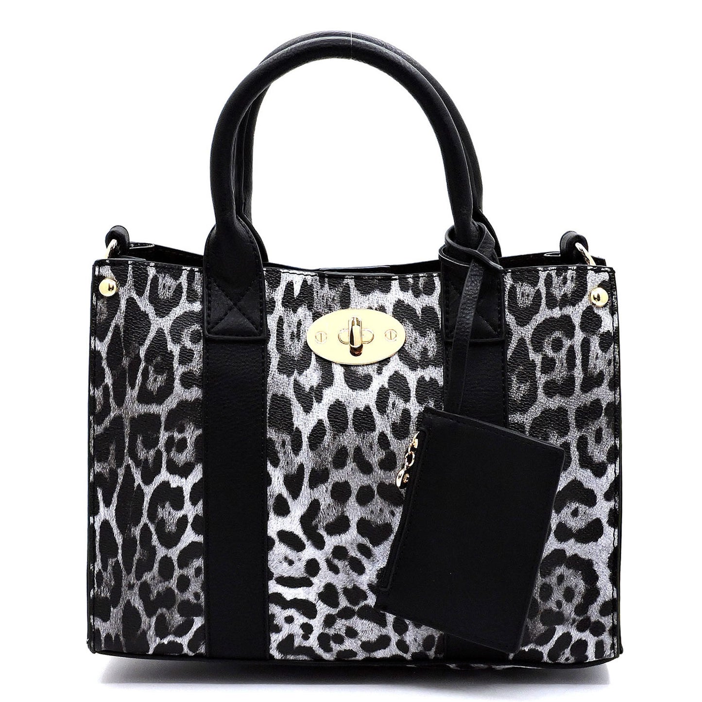 Black Leopard 3-In-1 Boxy Satchel