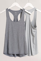 Athletic Melange Racerback Tank Top Shirt Zenana