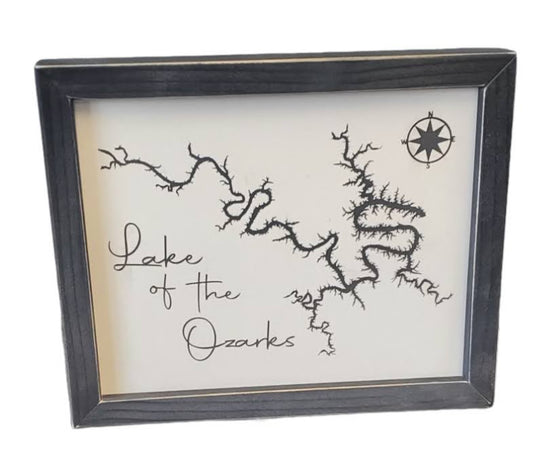 Lake of the Ozarks Framed Wood Sign