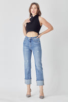 HIGH-RISE WIDE STRAIGHT JEANS Risen