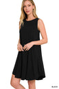 Sleeveless Round Hem Swing Dress with Side Pockets Zenana