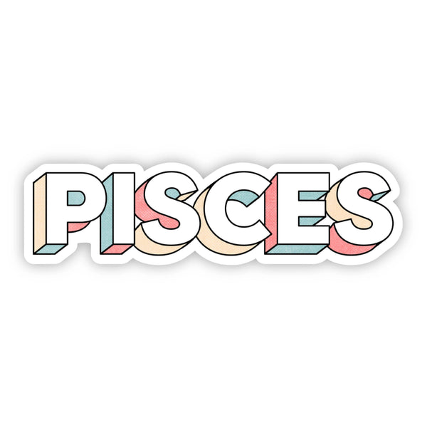 Pisces Lettering Zodiac Sticker
