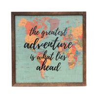 10x10 The Greatest Adventure Is What Lies Ahead Map Wall Art
