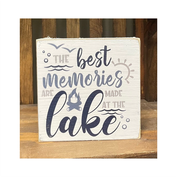 Shelf Sitter Best Memories Made at the Lake (Blue/Gray)