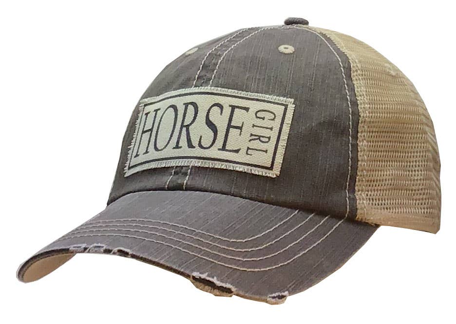 Horse Girl Distressed Trucker Cap