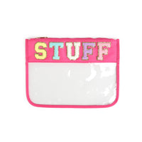 Varsity Letter Clear Zippered Pouch Bag