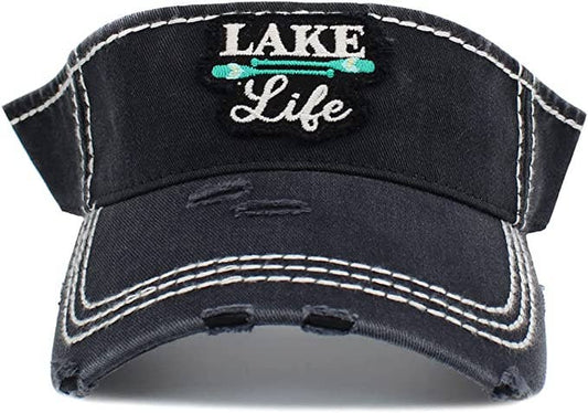 Distressed Patch Visor - Lake Life (Black)